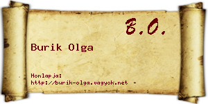 Burik Olga névjegykártya