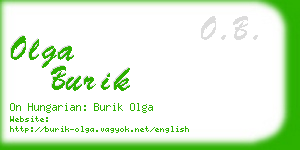 olga burik business card